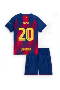 Barcelona Dani Olmo #20 Jalkapallovaatteet Lasten Kotipeliasu 2025-26 Lyhythihainen (+ Lyhyet housut)